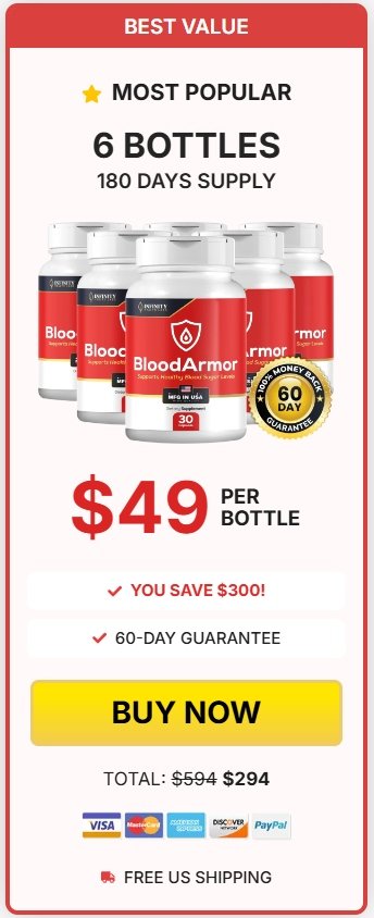 Best Value: 6 bottles of BloodArmor for maximum savings